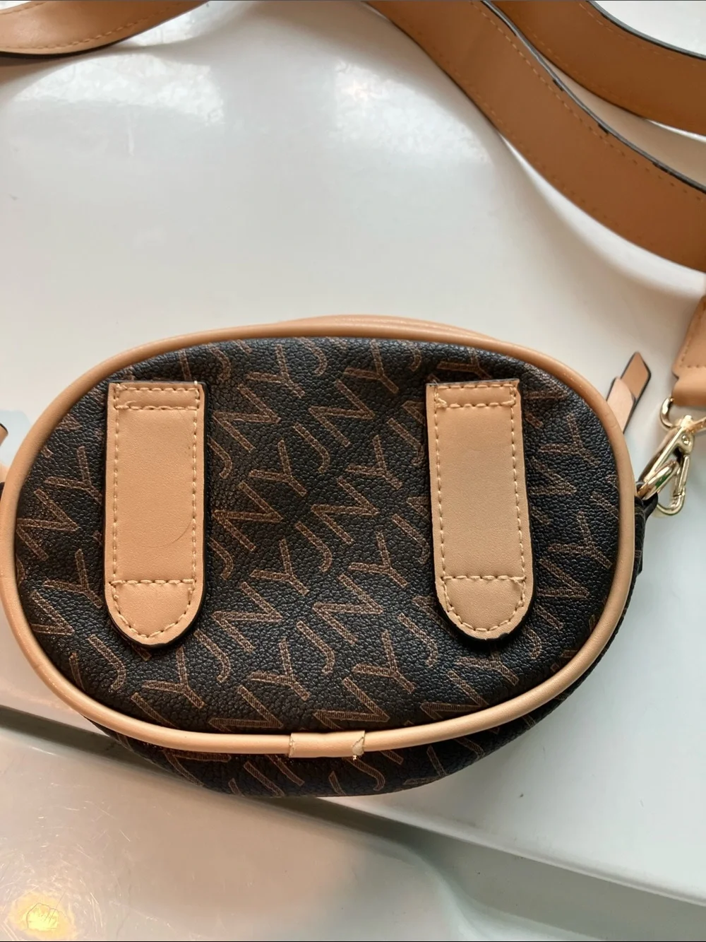 Jones New York small crossbody bag purse brown tan